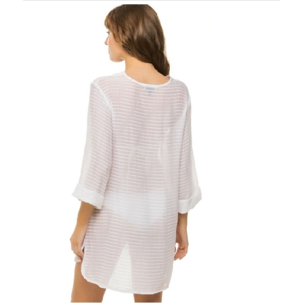 NWT J Valdi White Santa Barbara Shirt Tunic Coverup Size Small - Picture 3 of 3